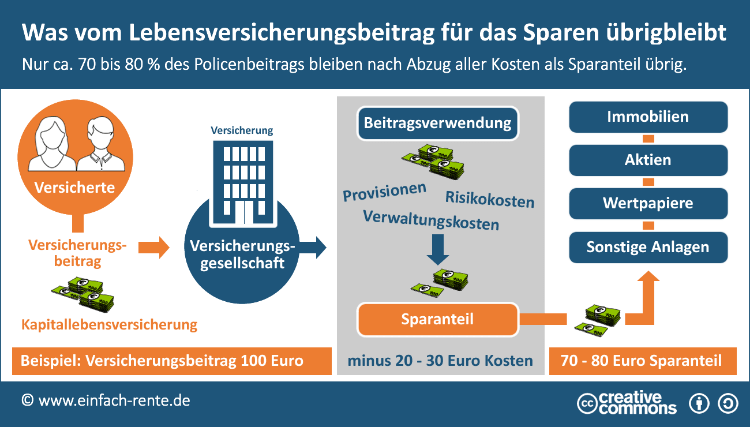 Was vom Lebensversicherungsbeitrag für das Sparen übrigbleibt